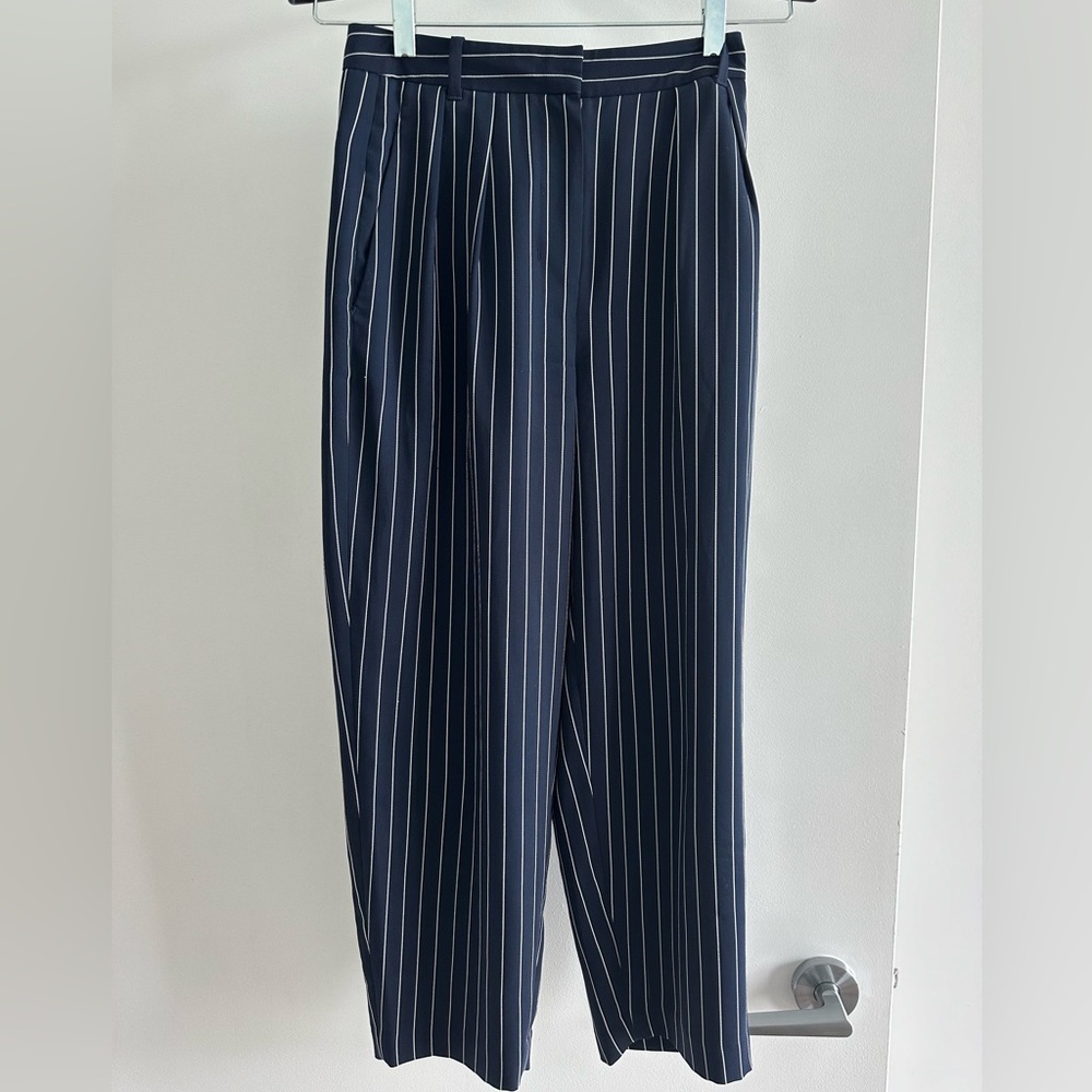 Babaton (Aritzia) Navy pinstripe trousers